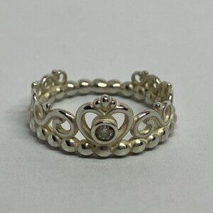 Pandora ALE 925 Sterling Silver My Princess Tiara Ring Sz 5 1/4"